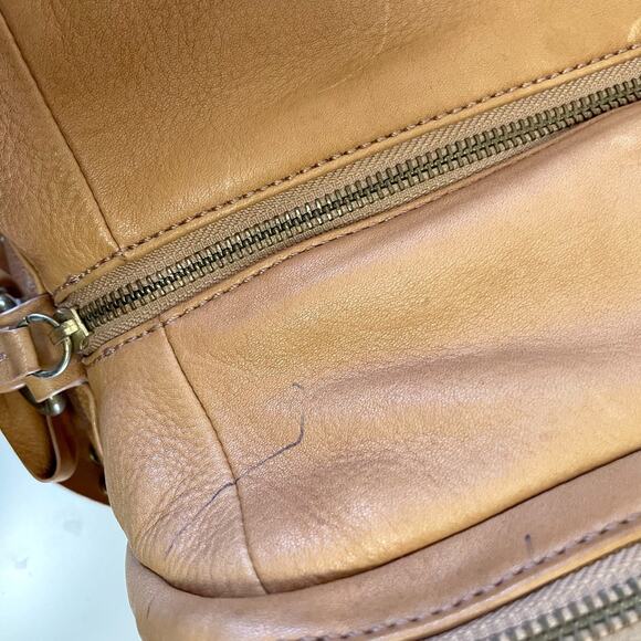 JCrew Leather Purse Brass Studs Shoulder Bag Y2K 2010s Indie Sleaze Double Zip - Picture 7 of 15